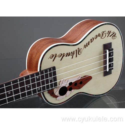 Custom lettering rosewood ukulele